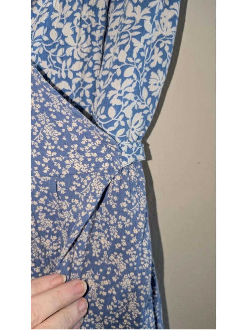 American Eagle Blue & White Floral Wrap Dress, Size S, womens - Picture 6 of 8